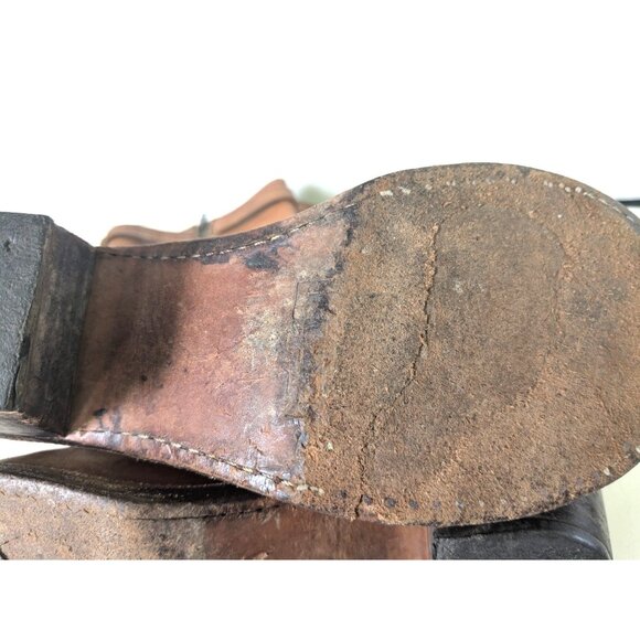 Frye Carmen Boots Womens Size 8.5 Tan Brown Tall Leather Zip Western Riding - Picture 11 of 11